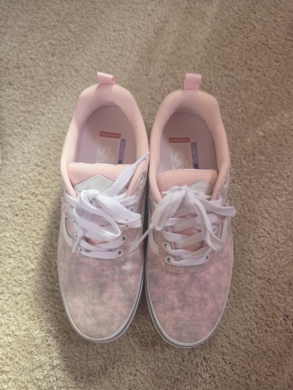 Vans KYLE WALKER Popcush Lace-Up Sneakers. Pink, Grey, White